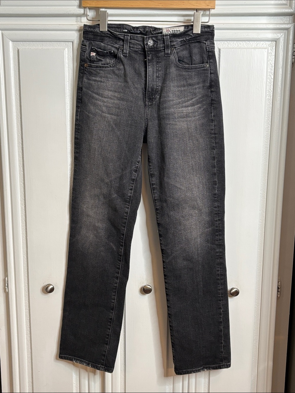 Ag Adriano Goldschmied Women’s Black Straight-Leg Jeans sz 26